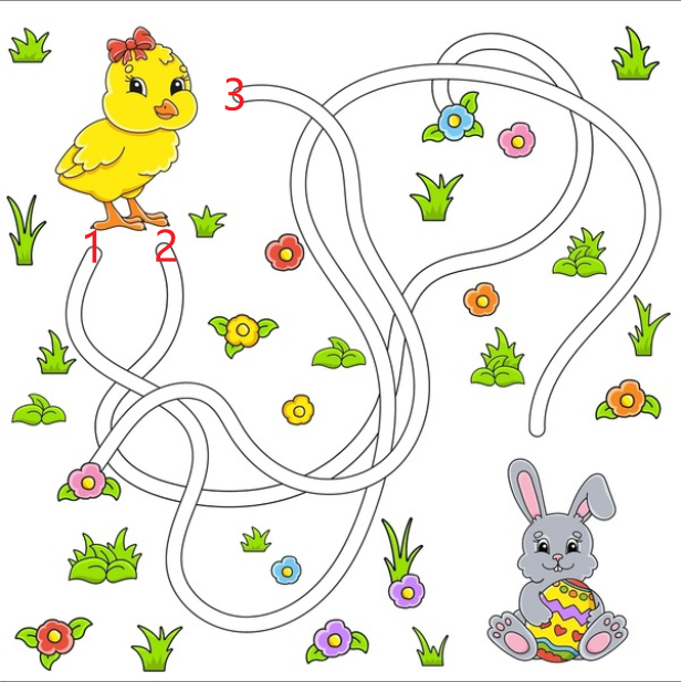 Chick maze to the rabbit